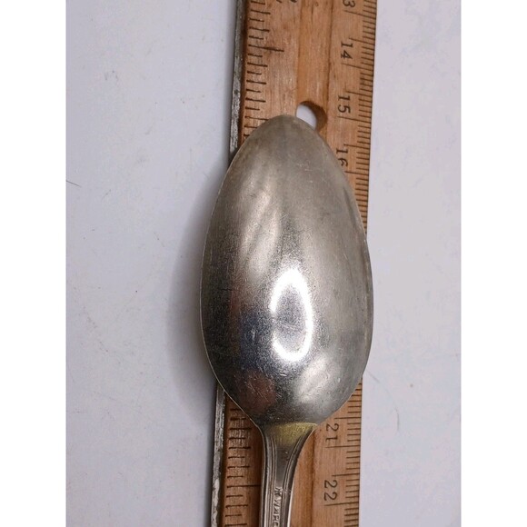 Lot Of 4 Antique 6" Wm Rogers Cotillion Silverplate Flatware IS Serving Spoons - Picture 12 of 12